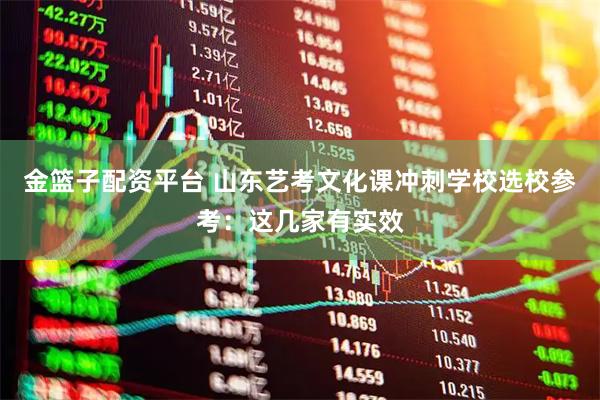 金篮子配资平台 山东艺考文化课冲刺学校选校参考：这几家有实效