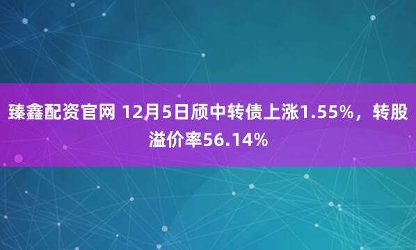 臻鑫配资官网 12月5日颀中转债上涨1.55%，转股溢价率56.14%
